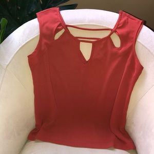 F21 burnt red unique cut out tank